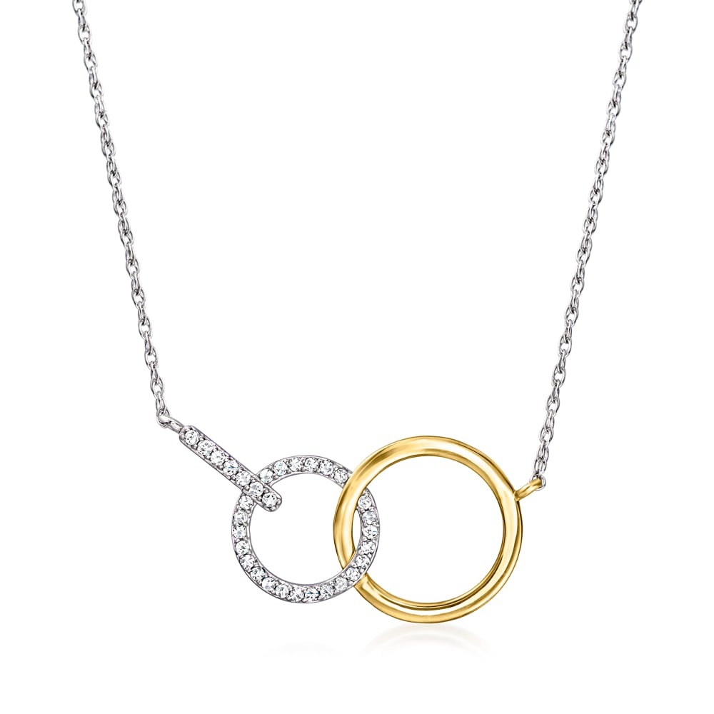 Rose Golden Interlocking Ring Pendant Necklace Moissanite - Temu