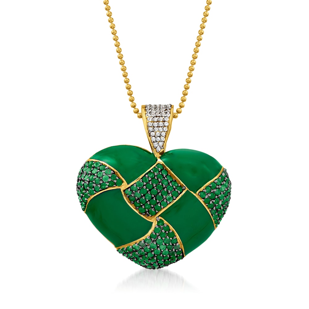 Heart emerald on sale necklaces