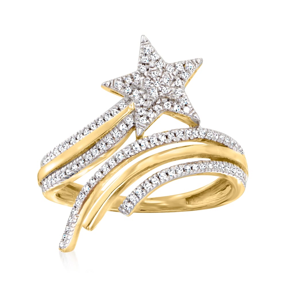 .23 ct. t.w. Diamond Shooting Star Bypass Ring in 14kt Yellow Gold