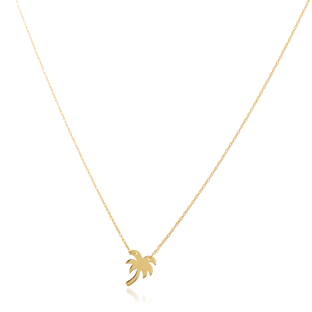 Roberto Coin Tiny Treasures 18K Yellow Gold Palm Tree Necklace - R & M  Woodrow Jewelers