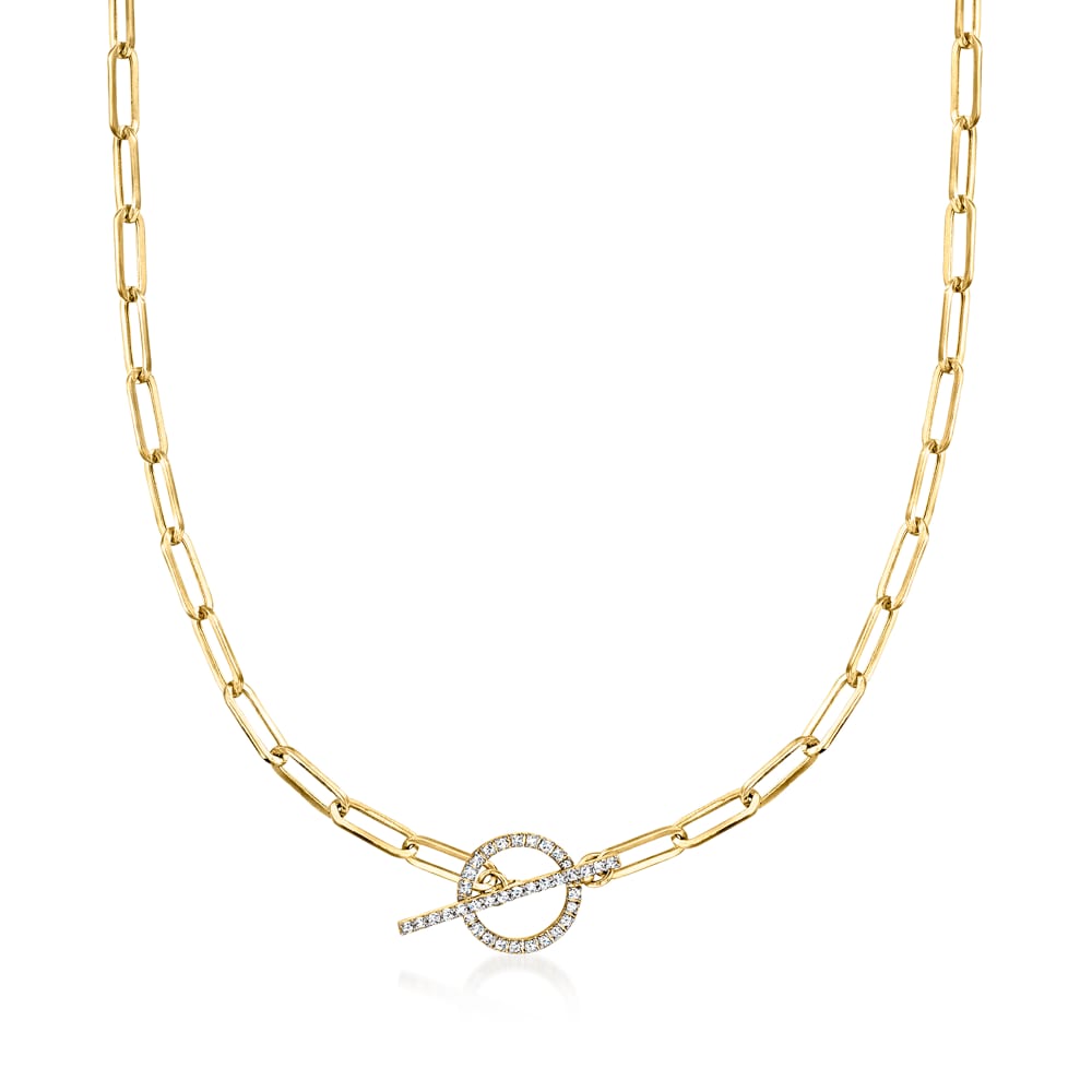 14k Gold Paper Clip Necklace With Diamonds – Michael's Custom Jewelers on  Cape Cod