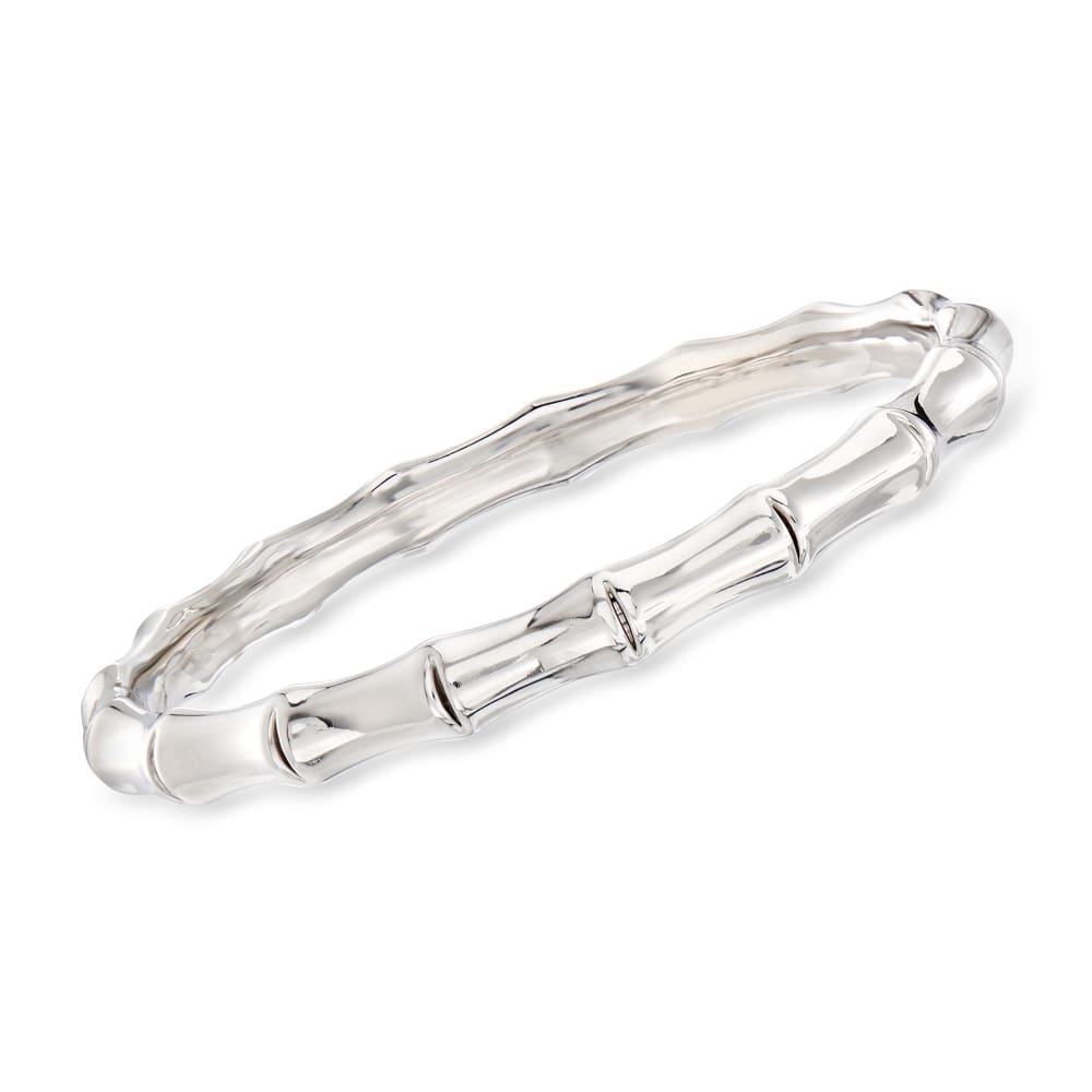 Italian Andiamo 14kt White Gold Bamboo Bangle Bracelet | Ross 