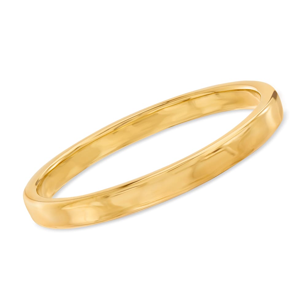 Italian Andiamo 14kt Yellow Gold Squared-Edge Bangle Bracelet | Ross-Simons