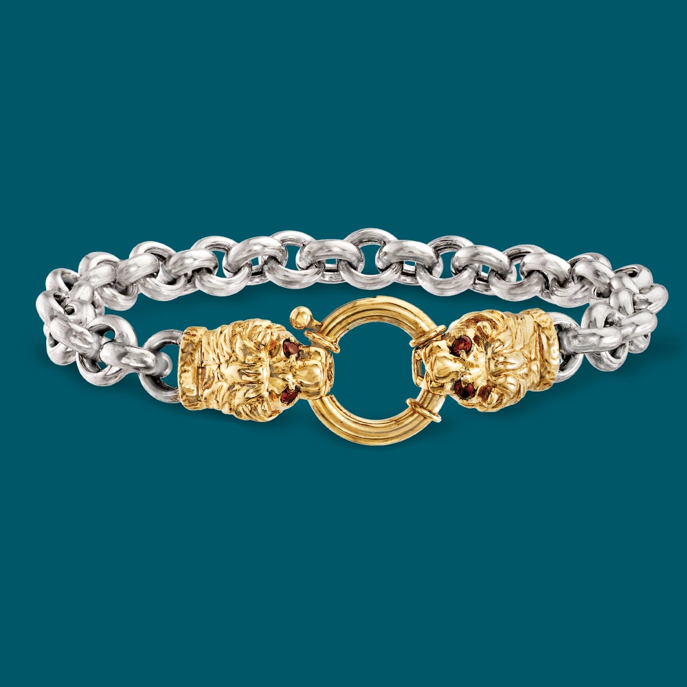Glossy Black Lion Head Beaded Bracelet | The Gold Gods