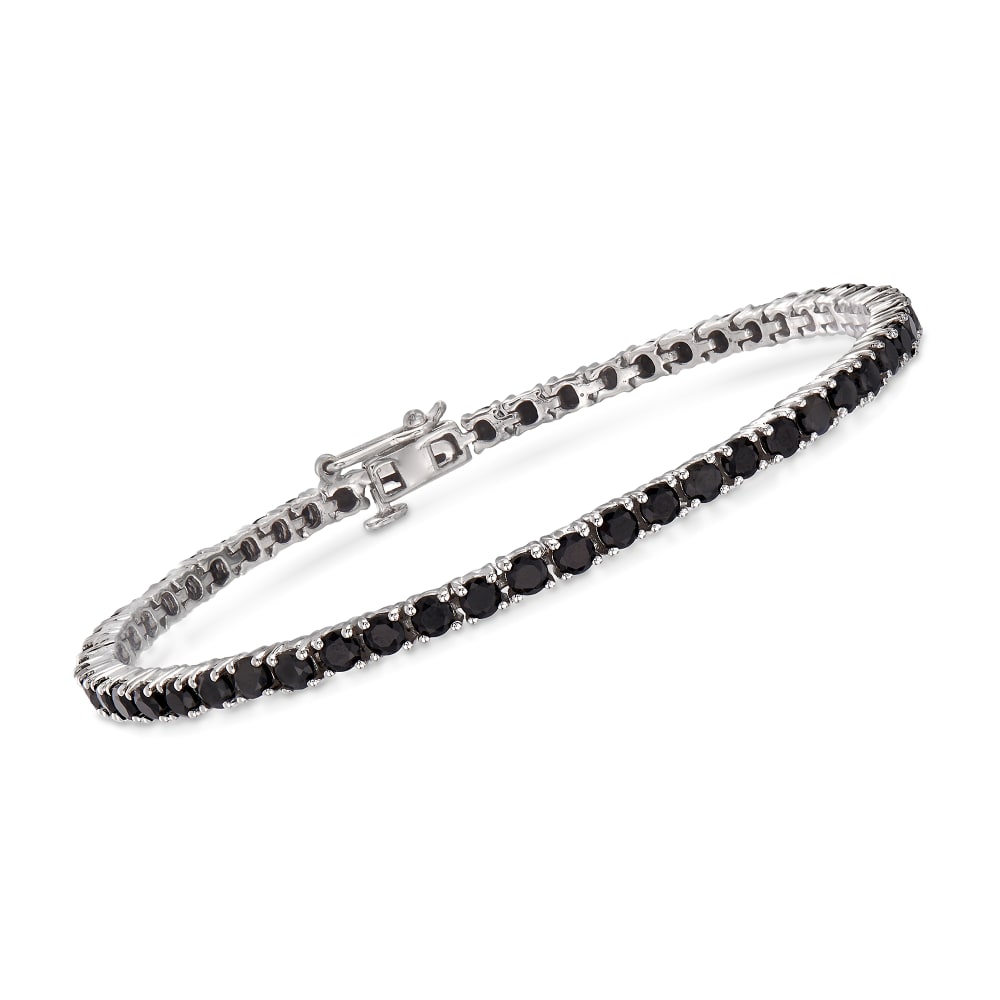 Black Sapphire and Diamond Crossed Ribbon Bracelet | Hockley Jewellers