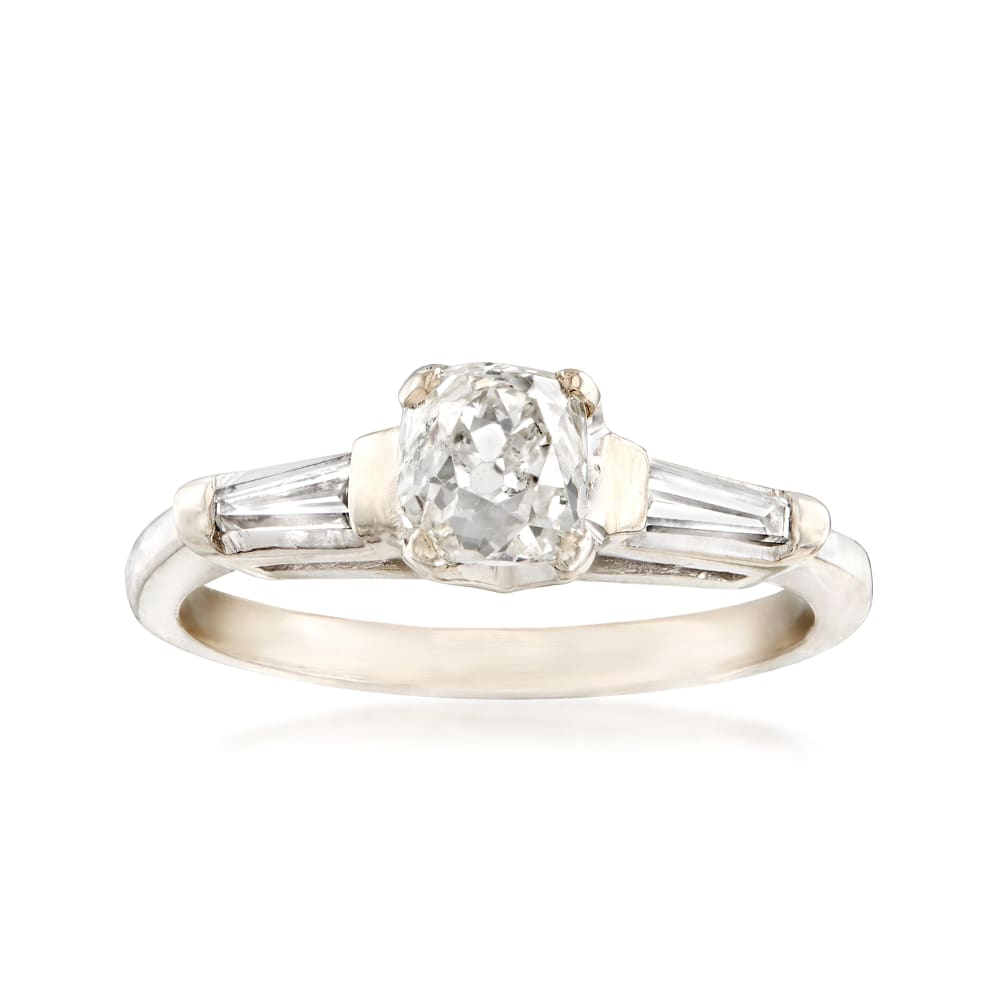 C. 1990 Vintage .88 ct. t.w. Diamond Ring in 14kt White Gold. Size