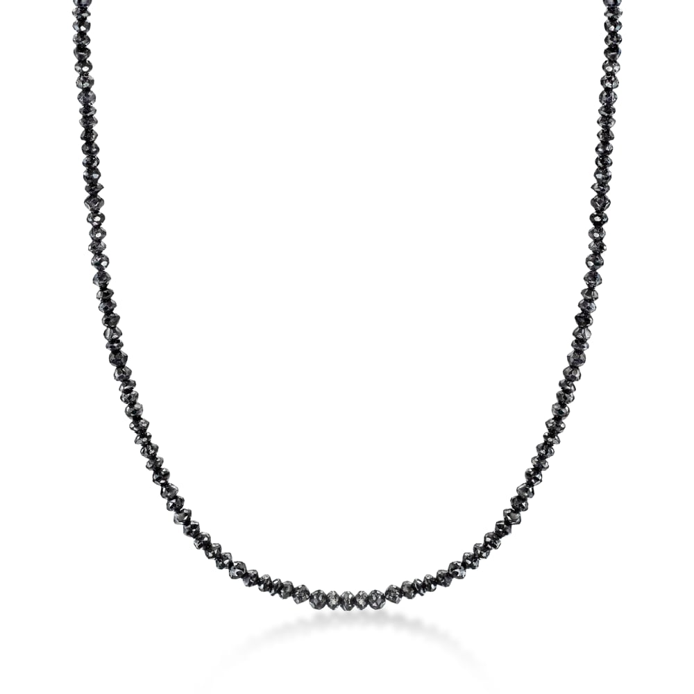 Black Diamond Textile Station Necklace