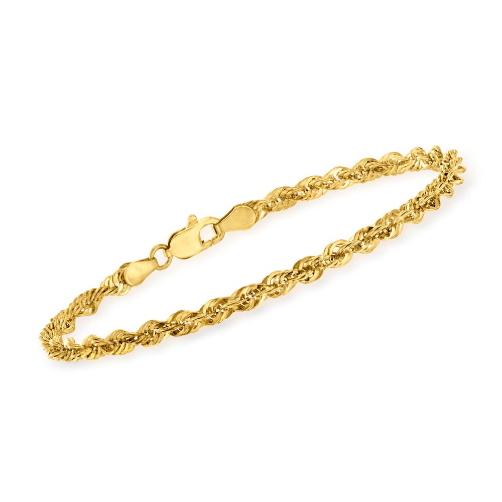 9ct Yellow Gold Triple Rope Chain Bracelet, Buy Online