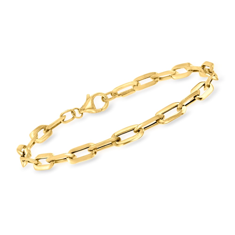 14K Gold Medium Paperclip Bracelet