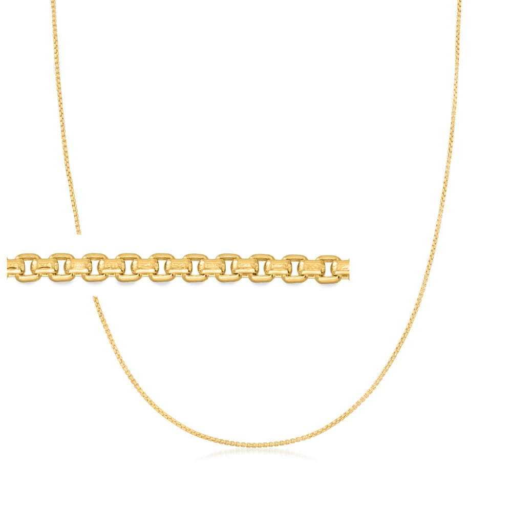 14kt Yellow Gold Round Box Chain Necklace Ross Simons