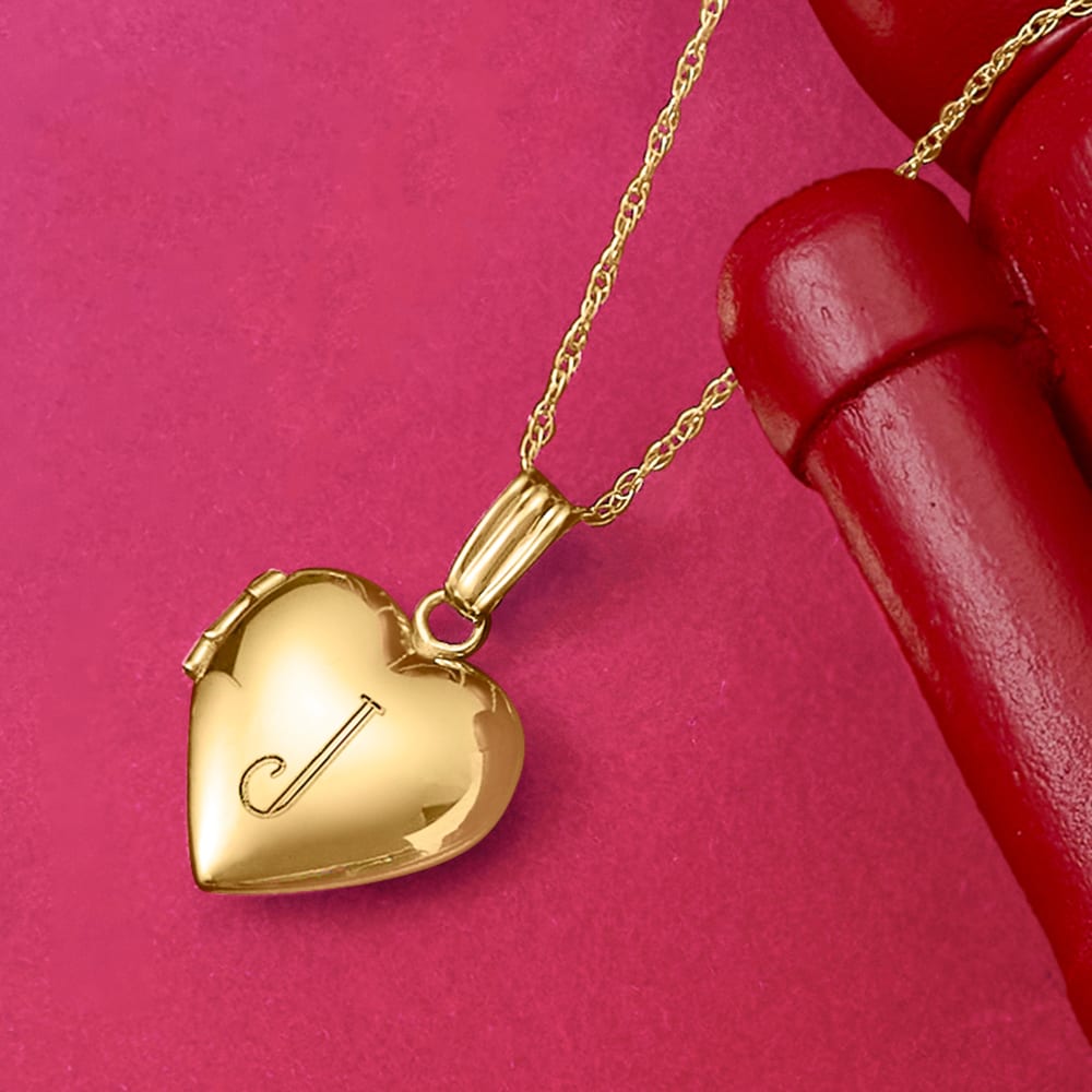 BBAUER Star Gold Necklace Lockets for Little Girls Daughter Heart Necklace  Jewelers Solid Yellow Gold 12MM Roses Heart Locket Pendant- for Photos