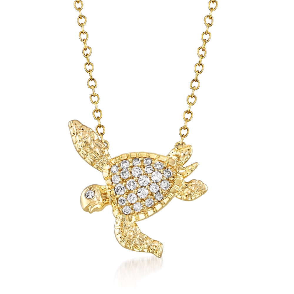Diamond discount turtle necklace