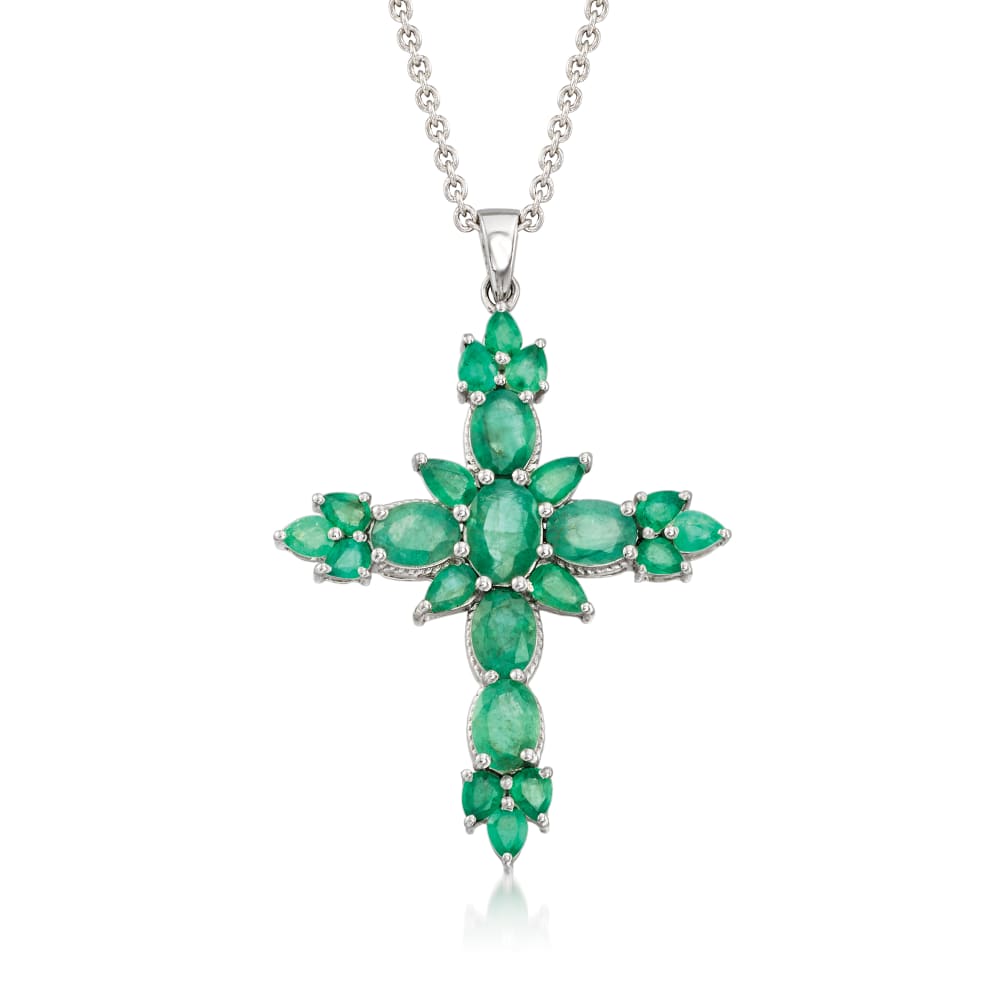 Italian Murano Glass Mosaic Floral Cross Pendant Necklace in Sterling  Silver | Ross-Simons