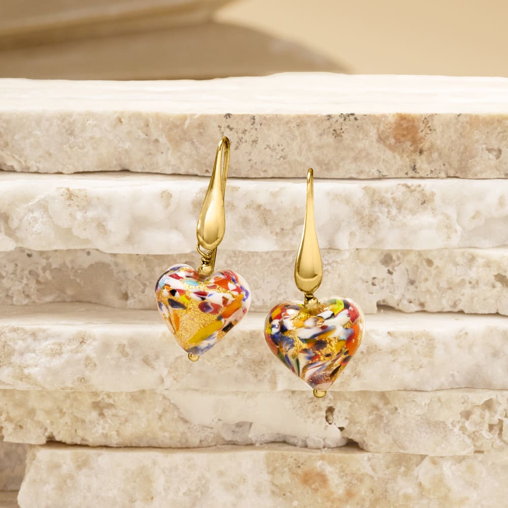 Jo-jo pink - gold rose earrings jewelry genuine murano glass of venice