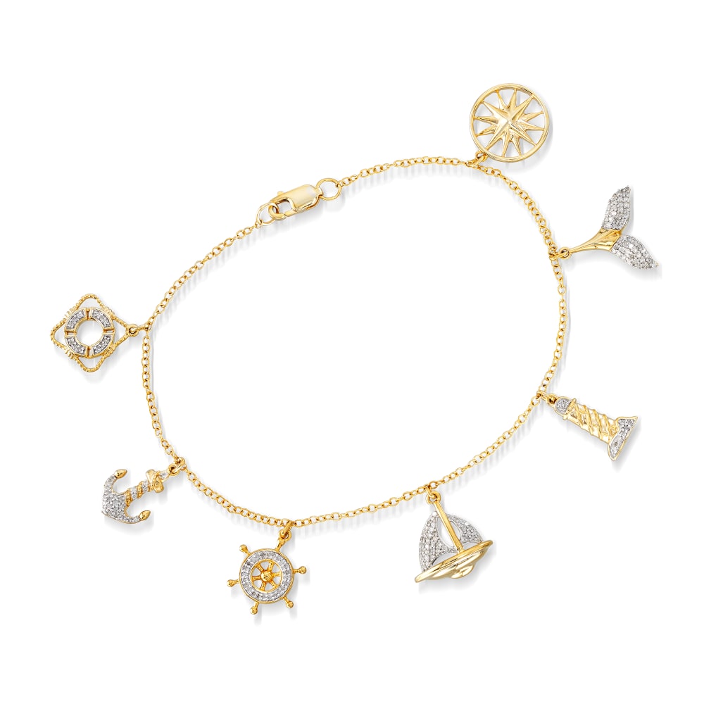 Child's Enamel Butterfly and Dragonfly Charm Bracelet in Sterling Silver |  Ross-Simons