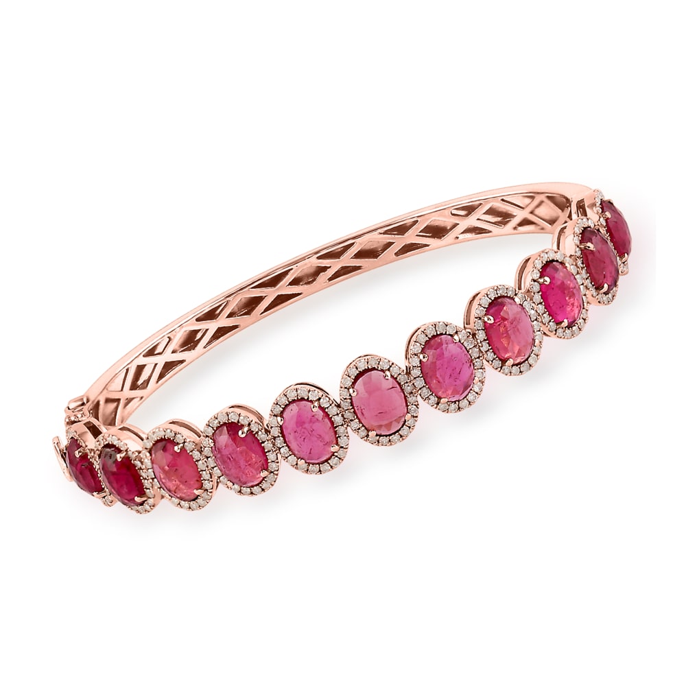 Round Cut Pink Tourmaline Bezel Bracelet | Kate Rose Fine Jewelry