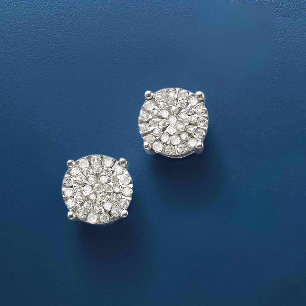 51 ct. t.w. Diamond Stud Earrings in Sterling Silver | Ross-Simons