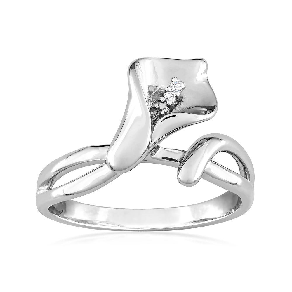 Special Reserved - Calla Lily Lab Grown Diamond Engagement Ring 14K White  Gold Lab Grown Diamond Ring Unique Engagement Ring (Tony) - Camellia Jewelry