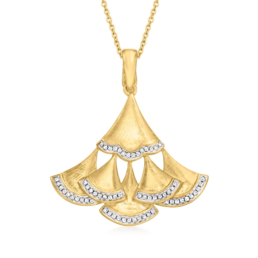 .20 ct. t.w. Diamond Tiered Fan Pendant Necklace in 18kt Gold Over  Sterling. 18