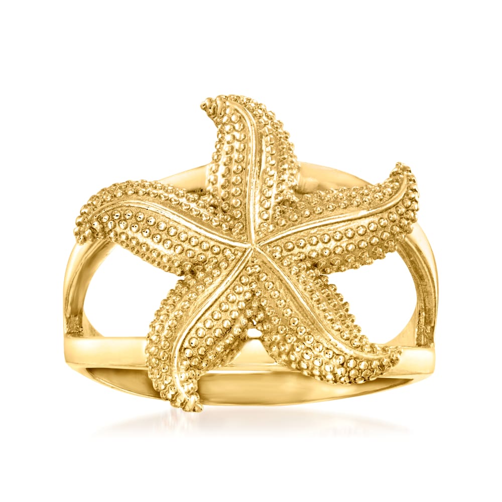 Gold starfish ring on sale