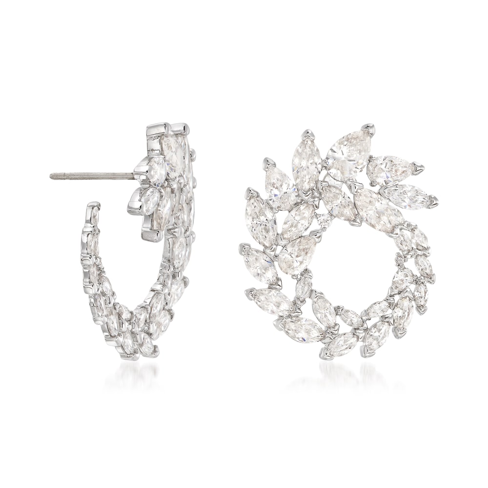 Swarovski Crystal Louison Marquise Crystal Wreath Earrings in Silvertone