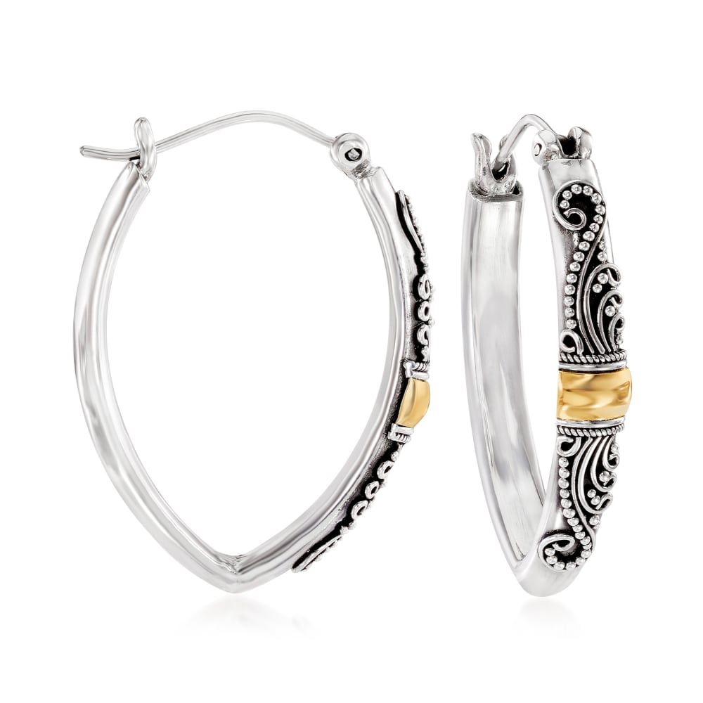 Sterling Silver Bali Hoop Earrings