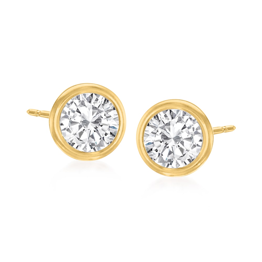 Buy Hope Gems  Jewels 9k 375 Yellow Gold and Cubic Zirconia Earrings for  Women  Girls White Round at Amazonin