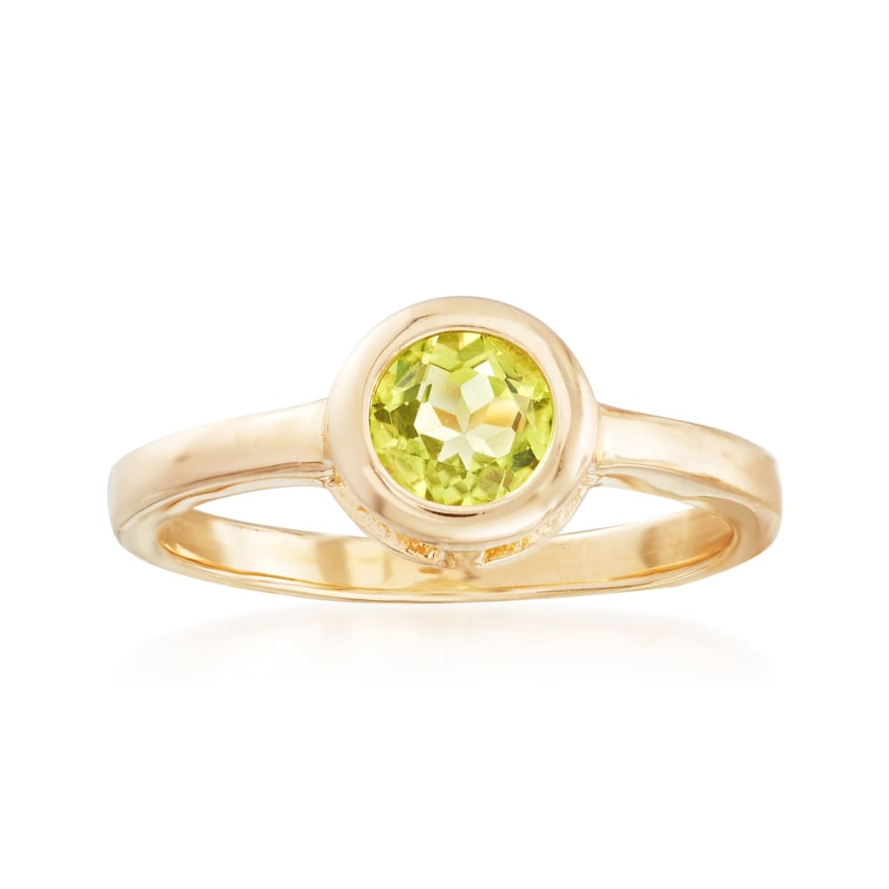 Bezel set cheap peridot ring