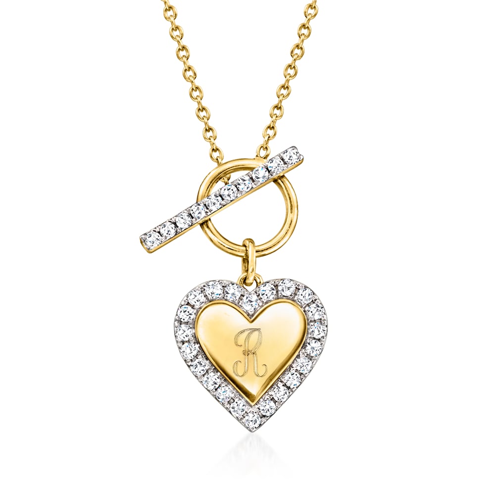 Diamond heart toggle shop necklace