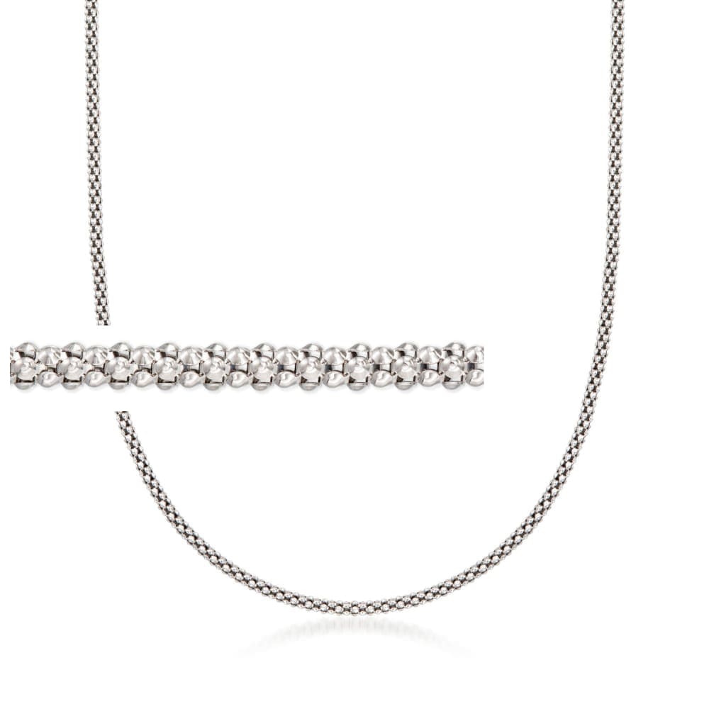 1.5mm Sterling Silver Fancy Popcorn-Chain Necklace | Ross-Simons