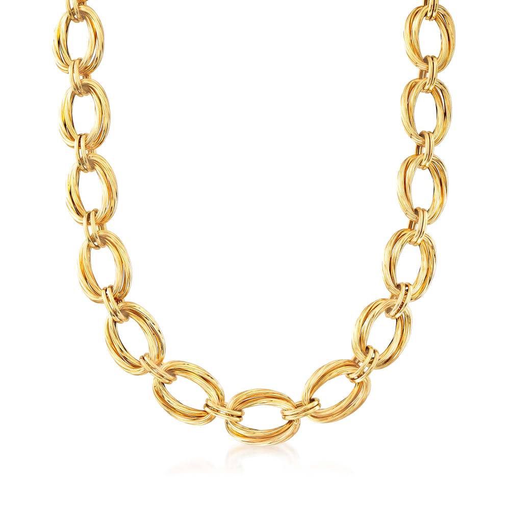 Roberto coin oval link necklace new arrivals