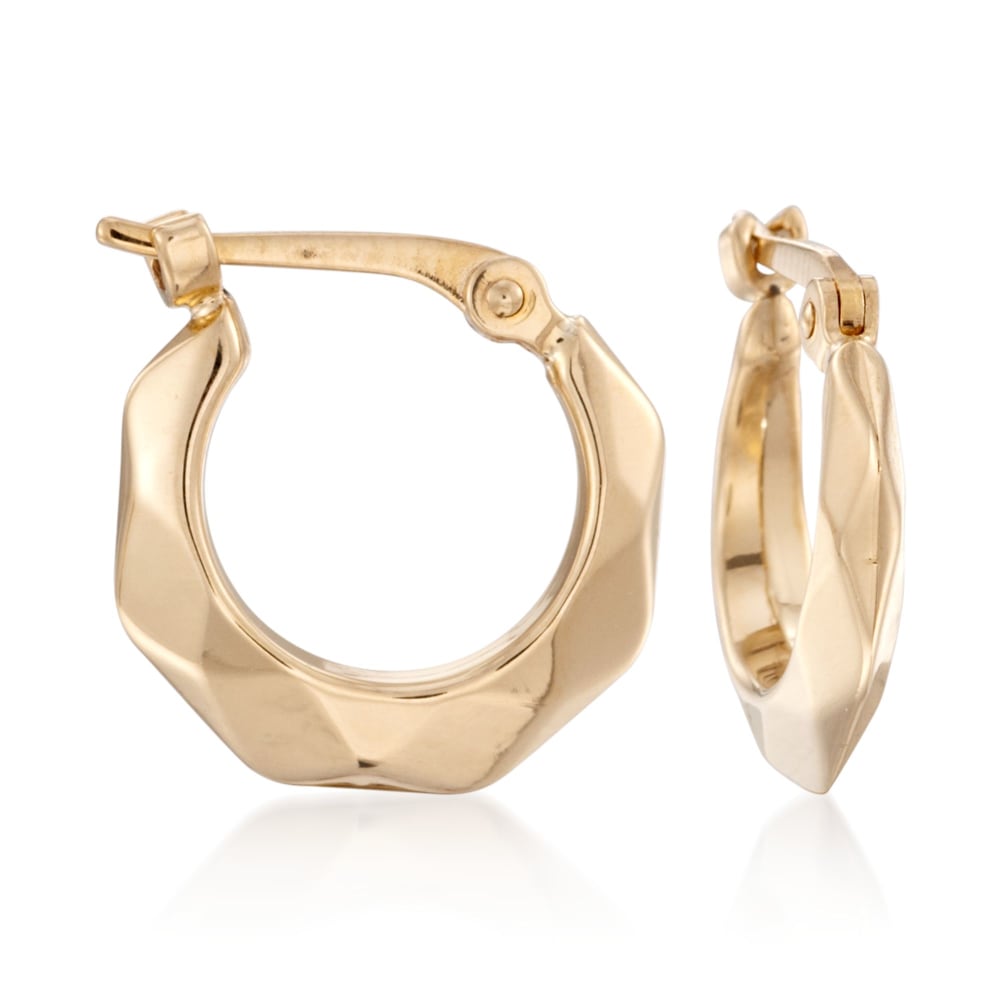 Faceted hoop earrings hotsell