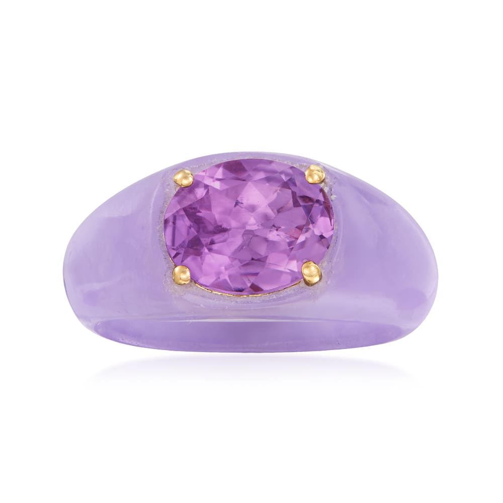 Lavender Jade and 3.00 Carat Amethyst Ring with 14kt Yellow Gold | Ross -Simons | Seiftücher