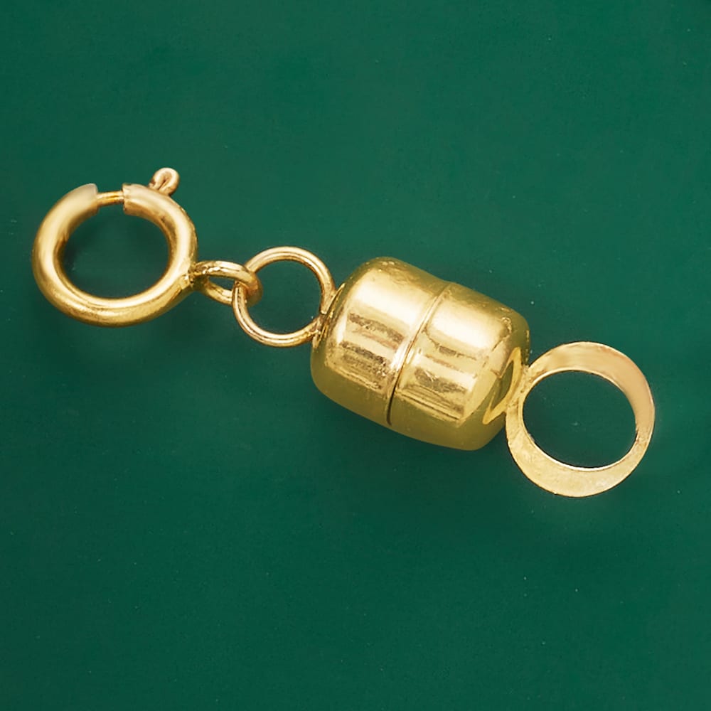 Jewelili Yellow Gold Filled Round Magnetic Clasp Converter for Necklace or  Bracelet with Spring Ring, 2 Clasps