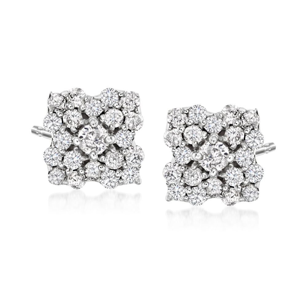 40 ct. t.w. Diamond Flower Stud Earrings in Sterling Silver Ross