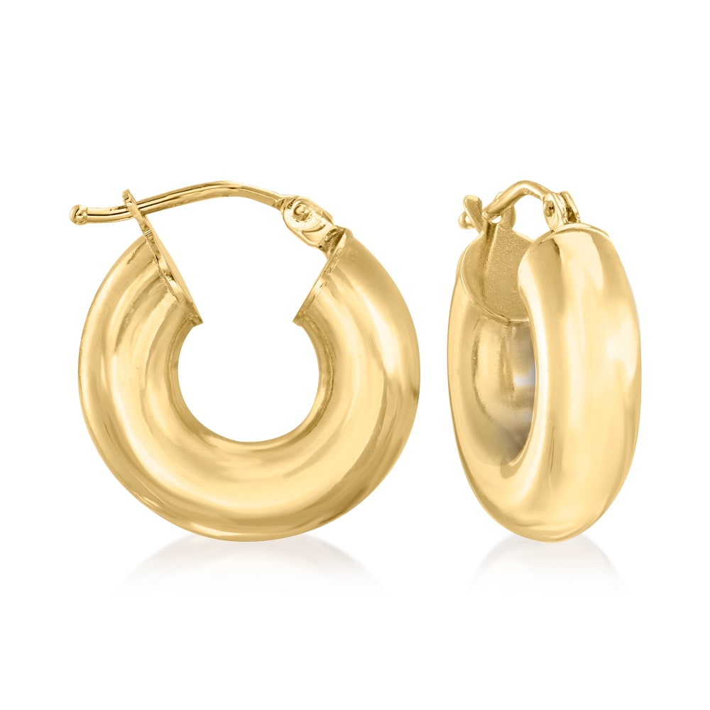 Gold Chunky Bold Twisted Rope Hoops Earring 