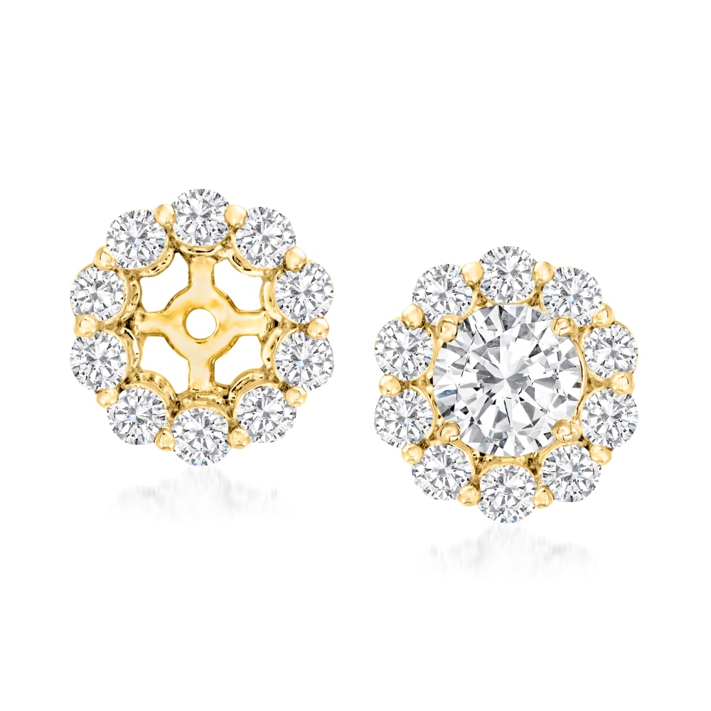 Diamond earring jackets hotsell yellow gold