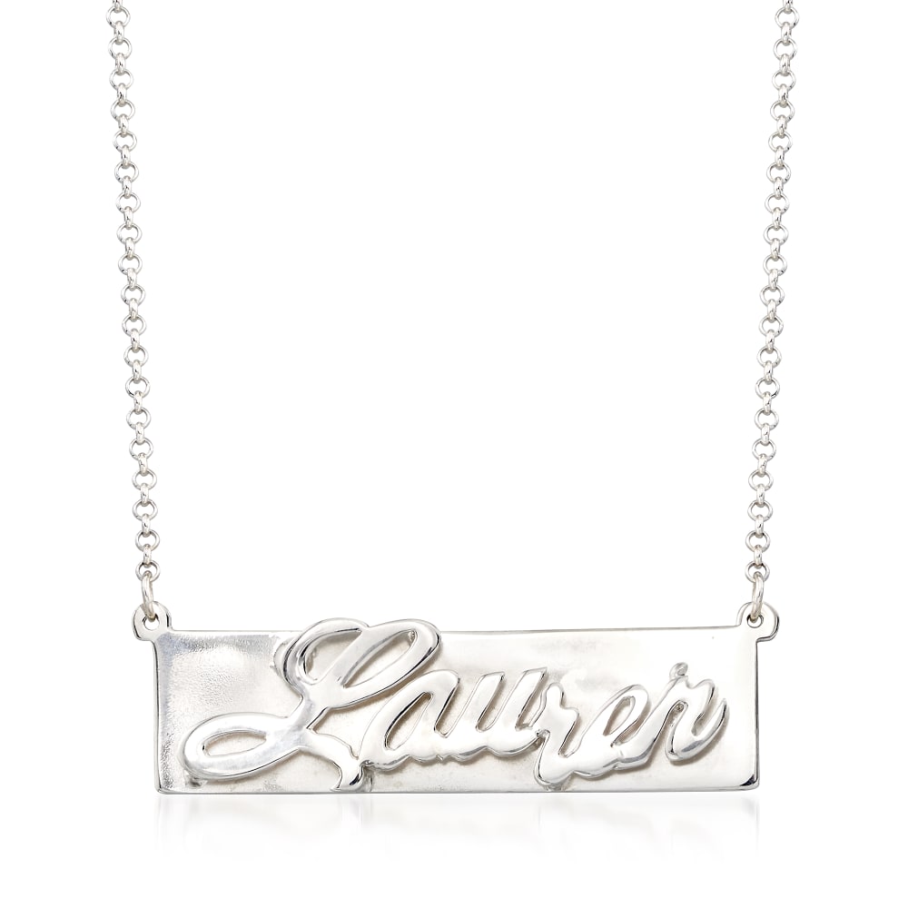 Ross-Simons Four Names Sterling Silver Charm Necklace