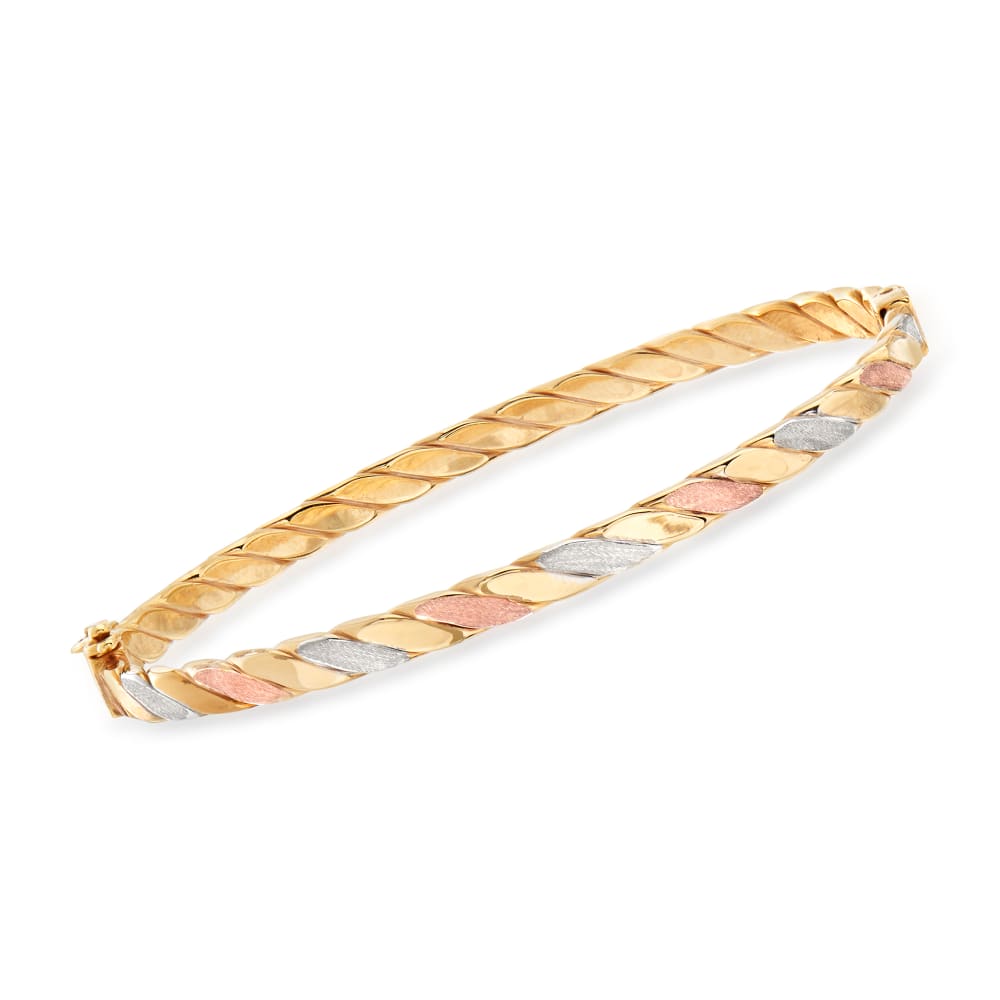 Vintage Tri Colored Gold Bracelet  Lovely 14K Gold  Lovely Style and  Weight Chain  Gold bracelet Antique bracelets Gold