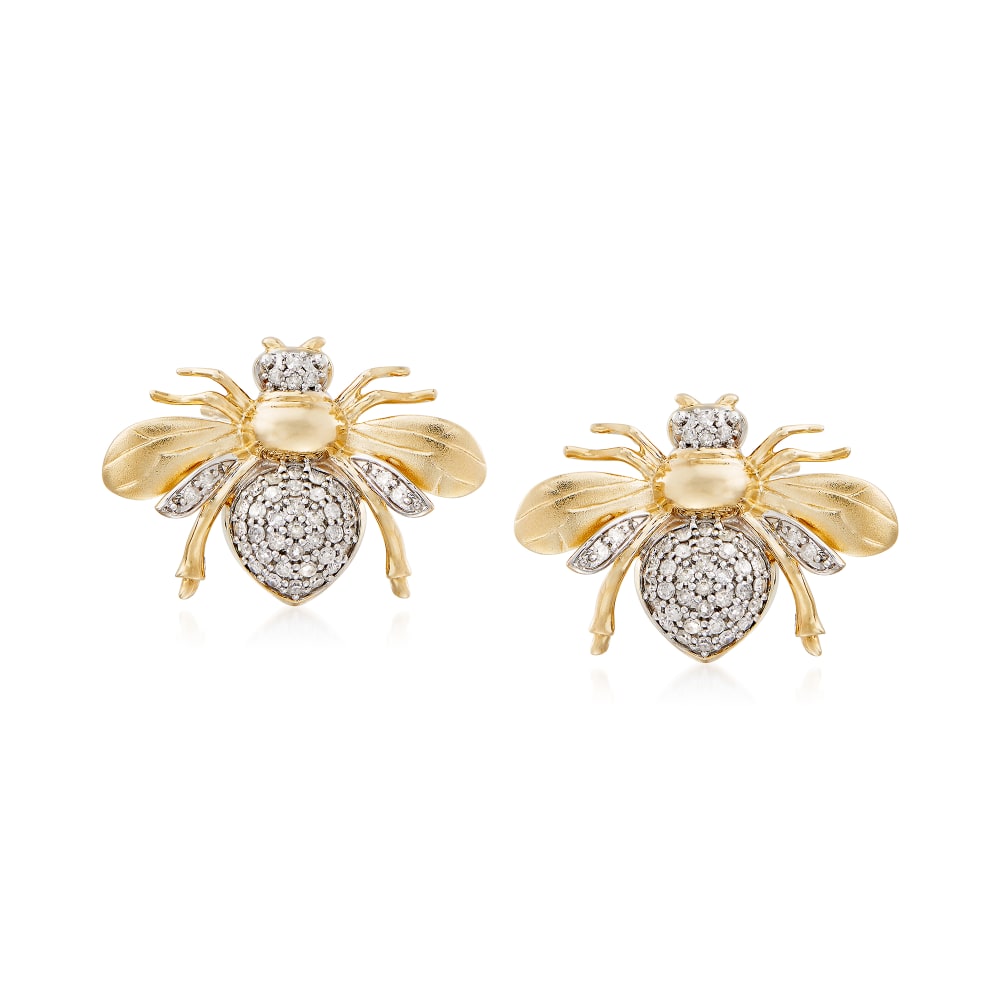 Diamond bee earrings sale