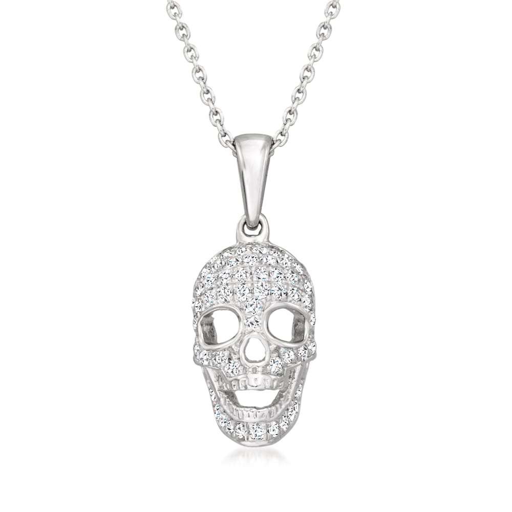Versani Black Diamond Skull Pendant Necklace