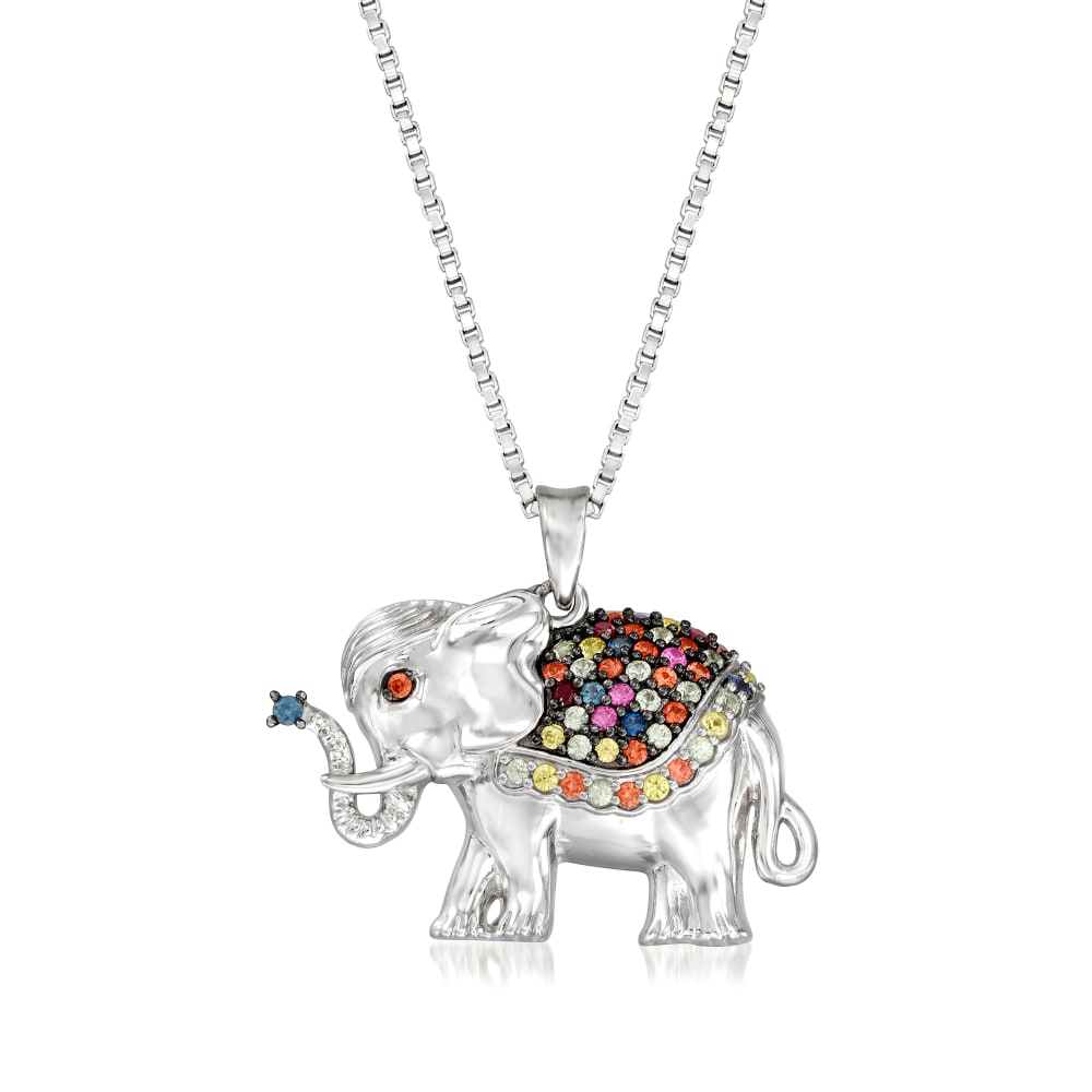 Sapphire elephant hot sale necklace