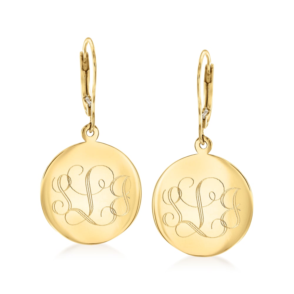 Gold disc drop earrings shop