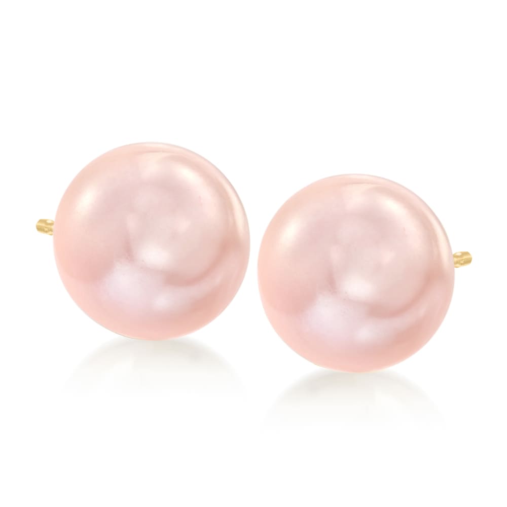 Pink cultured cheap pearl earrings
