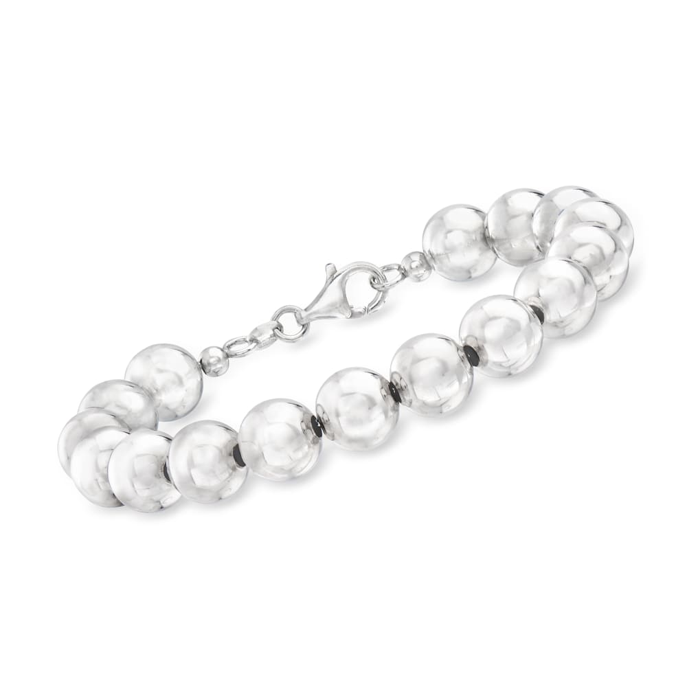 10mm sterling outlet silver bead bracelet