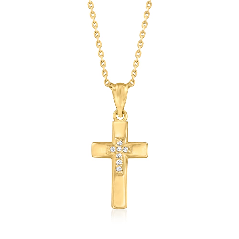 Ross-Simons 1.00 ct. t.w. Diamond Cross Pendant Necklace in 14kt White Gold  | eBay