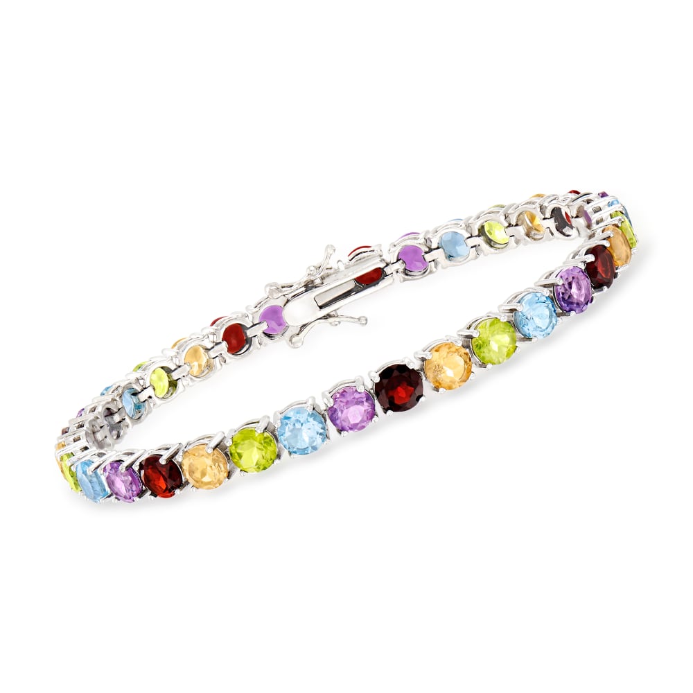 14k Yellow Gold Rainbow Gemstone Tennis Bracelet – Maurice's Jewelers