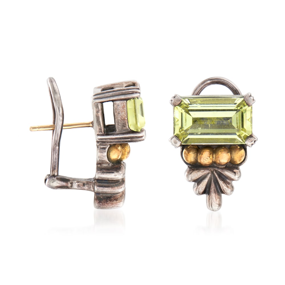 C. 2000 Vintage Lagos Caviar 5.00 ct. t.w. Lime Quartz Earrings in