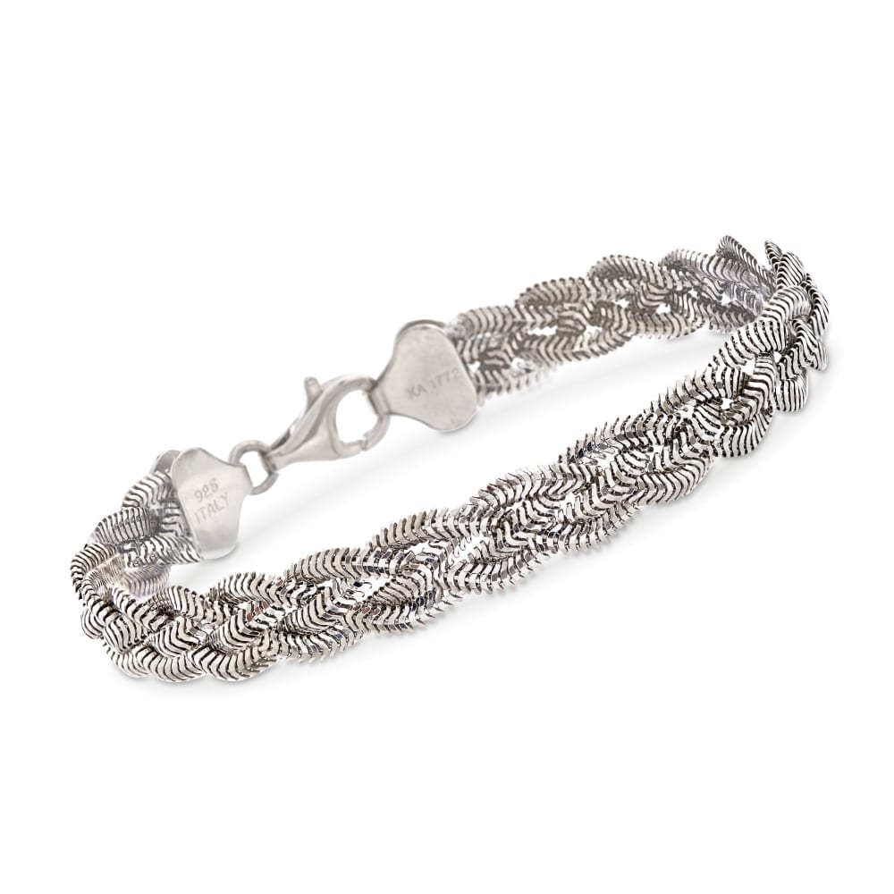 Italian Sterling Silver Braided Snake Chain Bracelet | Ross-Simons