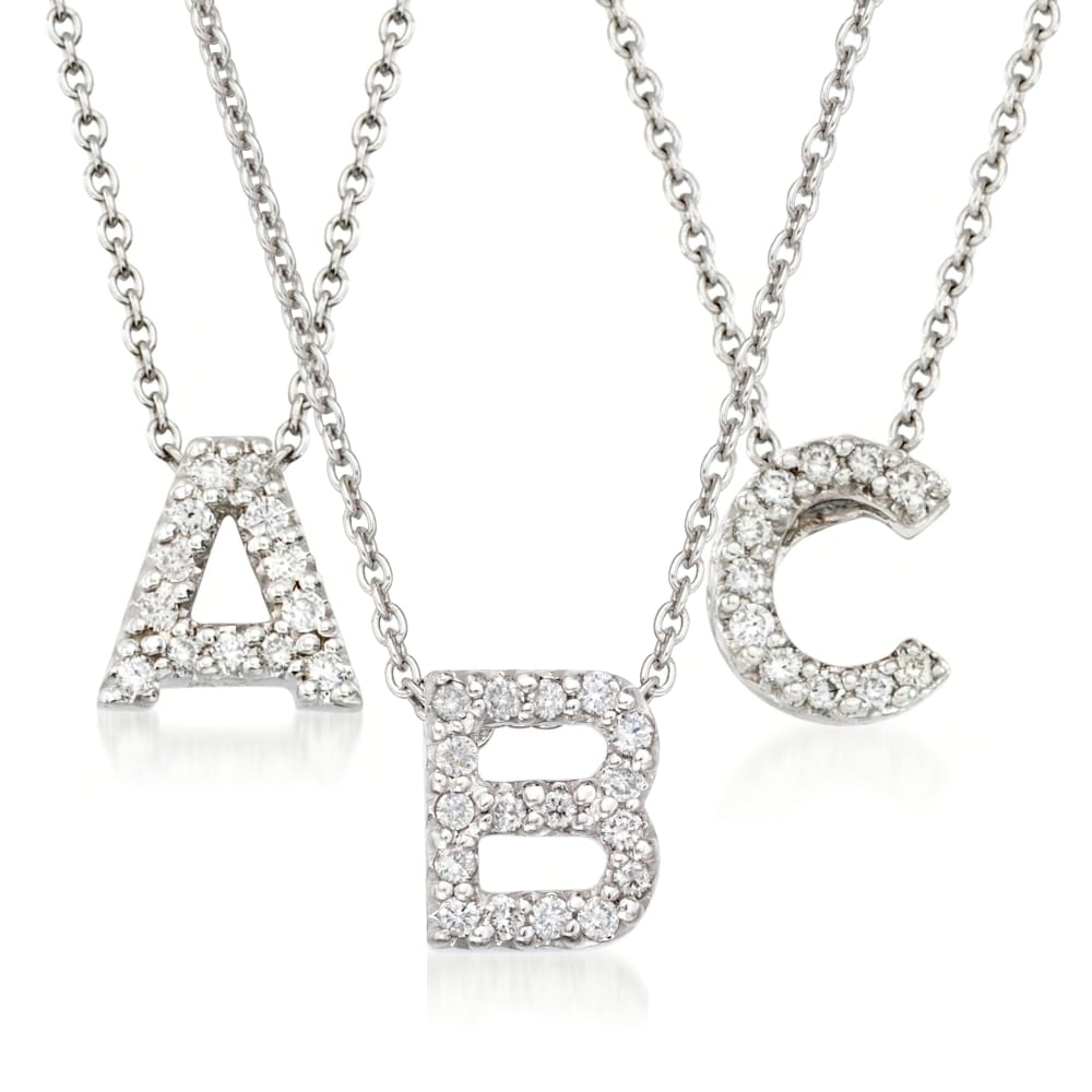 Diamond Mini Lowercase Initial Necklace - Nuha Jewelers
